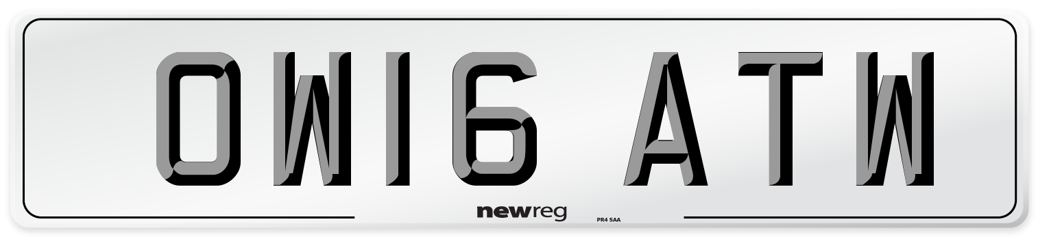 OW16 ATW Number Plate from New Reg